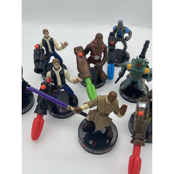 Star Wars Attacktix Lot 13 Pieces Number 30 Han Solo Wookie Captain Darth Boba - Picture 2 of 16